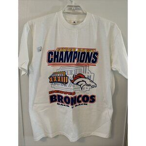 1999 Denver Broncos Super Bowl XXXIII Champions T-Shirt NWT White Back to Back